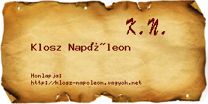 Klosz Napóleon névjegykártya